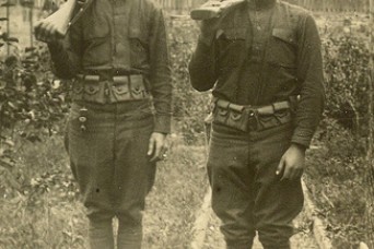 Sgt. William Shemin, right, poses with a fellow Soldier.