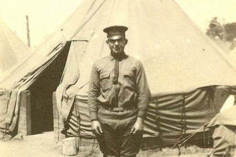 Sgt. William Shemin is shown in a photo at Camp Greene, North Carolina, 1917.