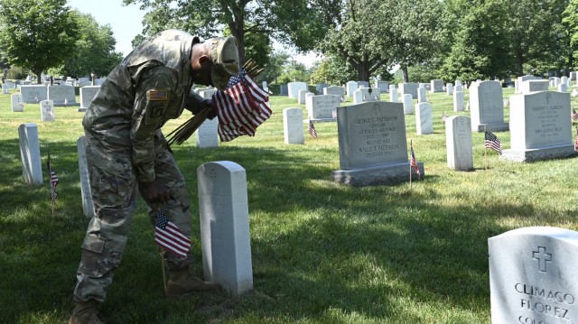 Chaplains honor the fallen during &#34;Flags In&#34; at Chaplains Hill