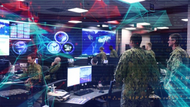 A graphic highlights the watch floor of the U.S. Navy, U.S. Fleet Cyber Command/U.S. 10th Fleet.