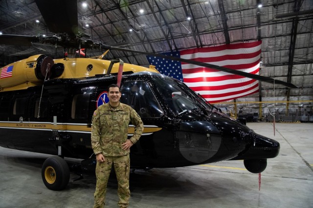 U.S. Army Chief Warrant Officer 3 Mauricio Garcia, a UH-60M Black Hawk pilot and aviation safety officer, currently deployed to Colombia, is seen here with CW3 Kevin Wikstrom. (Courtesy photo)