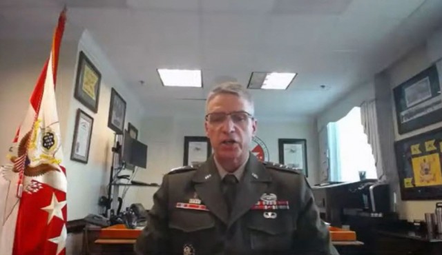 Vice Chief of Staff of the Army Gen. Joseph M. Martin testifies before the House Armed Services Committee&#39;s subcommittee on readiness, June 9, 2021. 