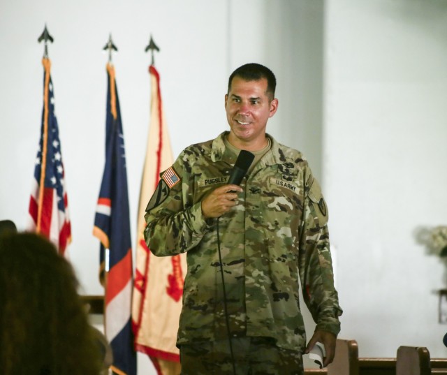 U.S. Army Garrison-Kwajalein Atoll Commander Col. Thomas Pugsley held the first town hall of his tour Aug. 12, 2021 at the Island Memorial Chapel. The meeting addressed questions and policies for residents of the island’s unaccompanied personnel housing, or bachelor quarters.