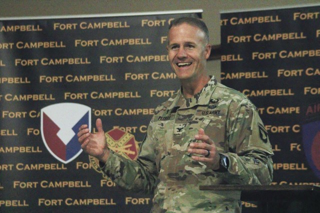 Chaplain (Col.) Tony Petros, Fort Campbell’s senior command chaplain, speaks to Army Chaplain candidates from across the U.S. Sept. 2 at Liberty Chapel during the inaugural Army Chaplain Experience Day. Petros modeled the event after Liberty University’s College for a Weekend program with the goal of giving candidates a true-to-life Soldier experience and helping recruit high-quality chaplains.