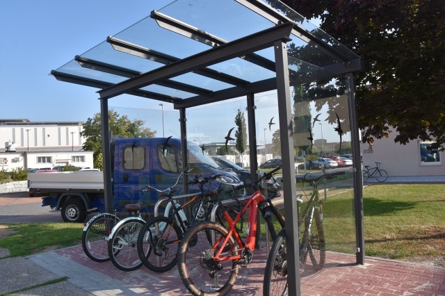 A covered bike shelter has been recently completed by the Directorate of Public Works near building 1205, which improves the quality of life for community members.