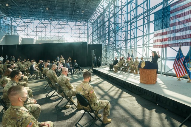 Gov. Kathy Hochul recognizes the New York National Guard for its 9/11 response on the 20th anniversary of the terror attacks in remarks at the Jacob Javits Center in New York. (photo: Don Pollard/Office of Governor Kathy Hochul)
