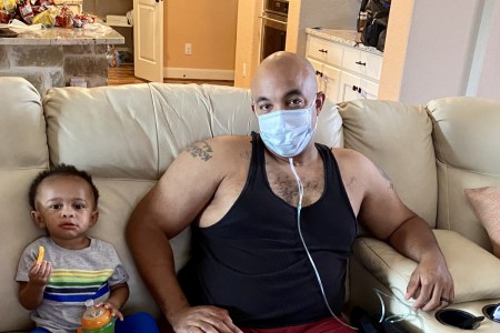 Tim Harris, a mobilization and planning specialist, U.S. Army Medical Center of Excellence, and his then 2-year-old son, Josiah, spend time together at his home in New Braunfels, Texas, July 9, 2020. (U.S. Army courtesy photo)