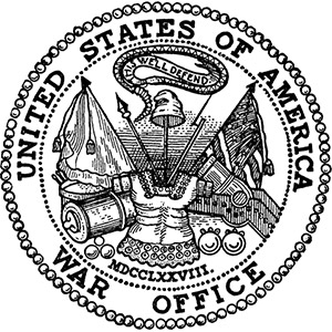 The former seal of the now-defunct U.S. Department of War. It is now used as the seal of the Department of the Army.