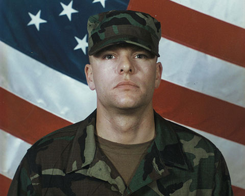 Then-Pvt. Travis Atkins graduates from basic infantry training at Fort Benning, Ga., 2001. (Photo courtesy of the Atkins family)