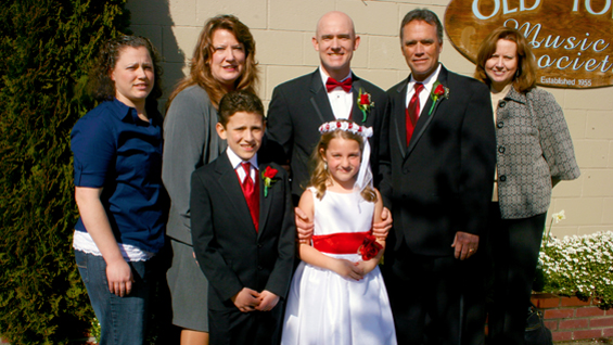 Staff Sgt. Ty Carter and his side of the family during his wedding.