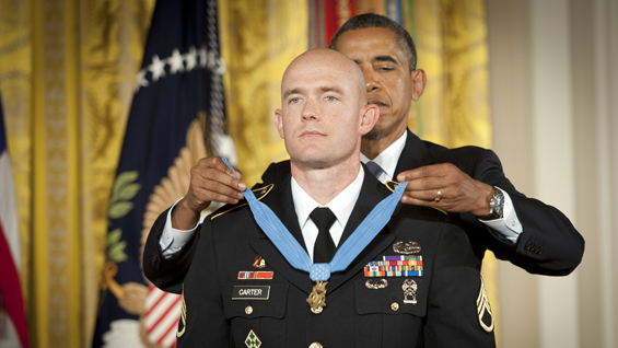 President Barack Obama awards Medal of Honor to Staff Sgt. Ty Carter