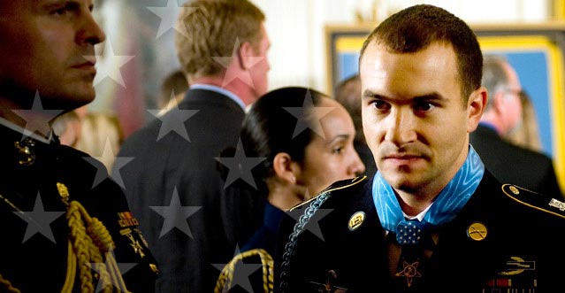 Salvatore A. Giunta wearing the Medal of Honor after the White House Ceremony
