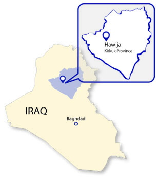 Map depicting the area of Operation Inherent Resolve in Kirkuk Province, October 22, 2015.