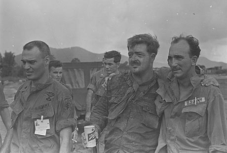 Capt. Eugene C. McCarley (center), commander of B-company, and other members of Sgt. Gary M. Rose’s unit after Operation Tailwind, Sept. 14, 1970. Photo courtesy of Gary M. Rose.