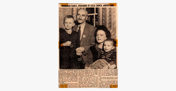 Newspaper Article about the Sabo's Arrival in the United States