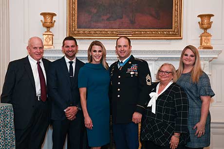 Master Sgt. Matthew O. Williams and family members tour the White House, in Washington D.C., Oct. 30, 2019. Williams will be awarded the Medal of Honor for his actions while serving as a weapons sergeant with the Special Forces Operational Detachment Alpha 3336, Special Operations Task Force-33, in support of Operation Enduring Freedom in Afghanistan on April 6, 2008. (Photo Credit: Sgt. Keisha Brown)